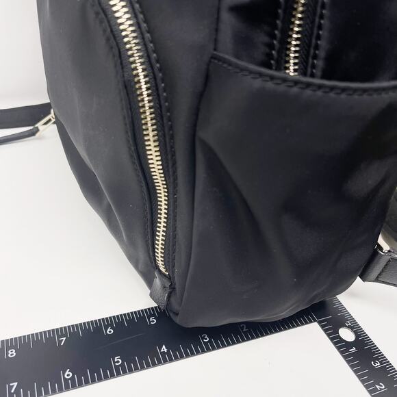 Kate Spade Black Dawn Backpack Nylon Zip Closure Front Pocket Waterbottle Slip